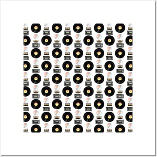 VHS Cassette Tape Vinyl Record Pattern Posters and Art